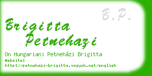 brigitta petnehazi business card